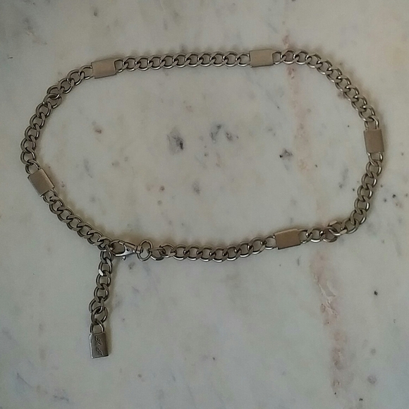 Vintage Accessories - VINTAGE - 90s silver tone metal belt